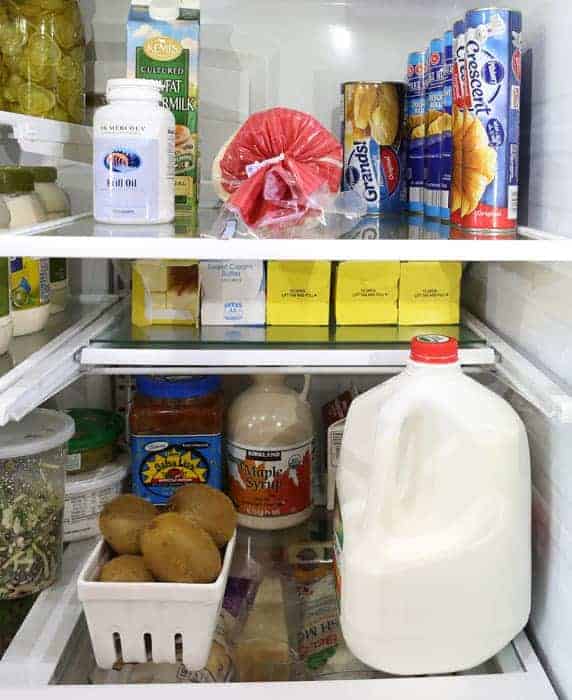 The AFTER pic! Fridge is clean and better organized!