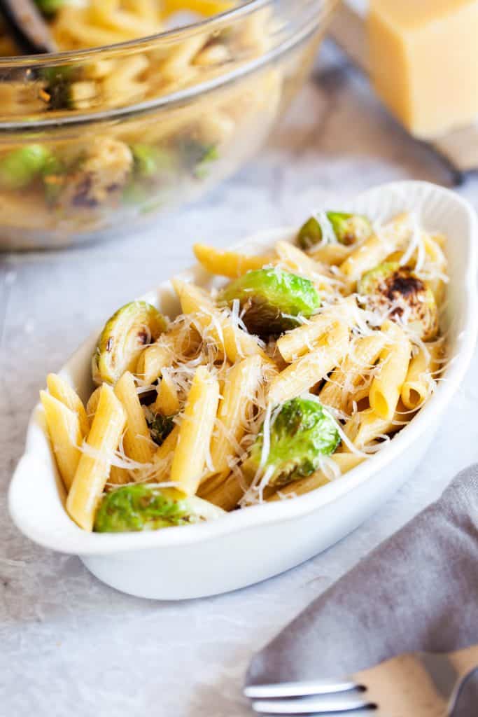 Chicken Pasta with Brussel Sprouts - I Am Homesteader