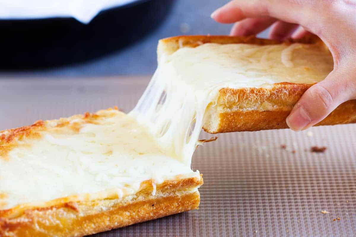 slice of cheese on bread