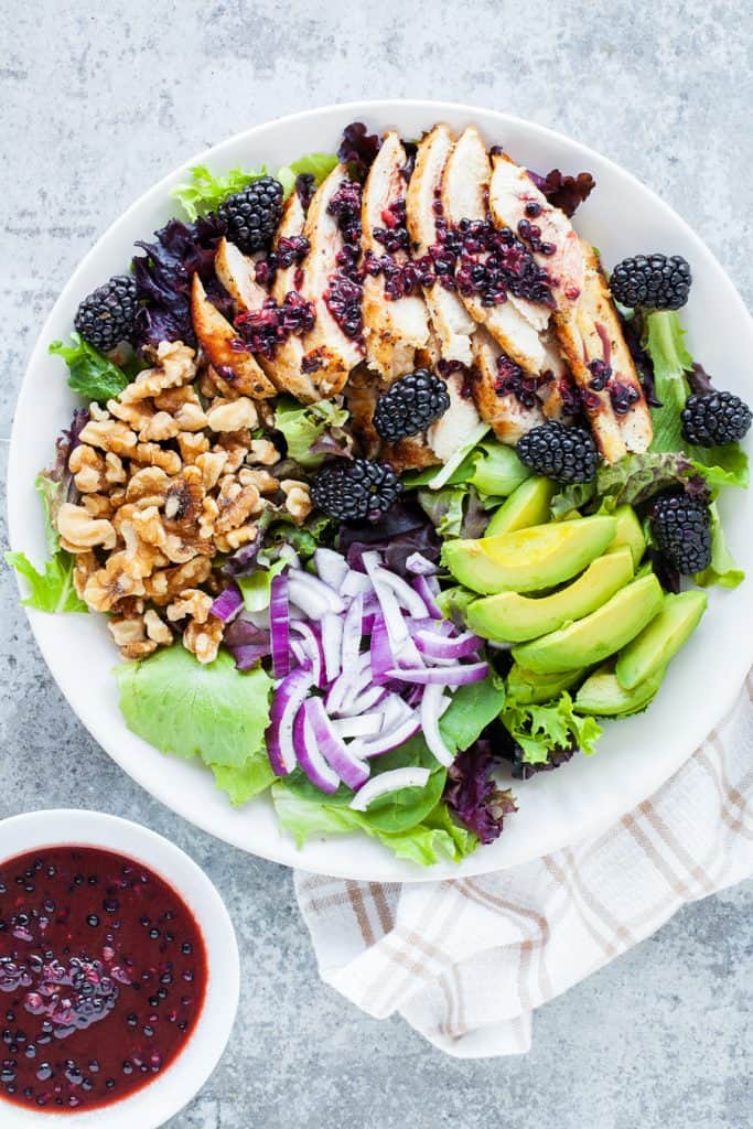 Plate of Blackberry Chicken Salad