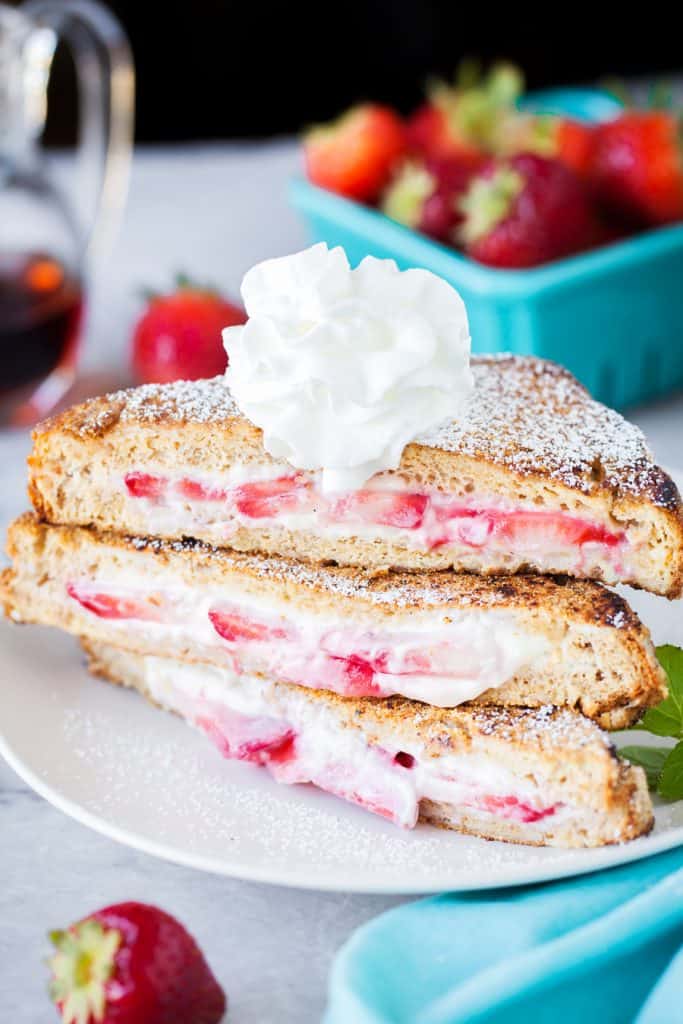 whipped topping on cream cheese stuffed french toast