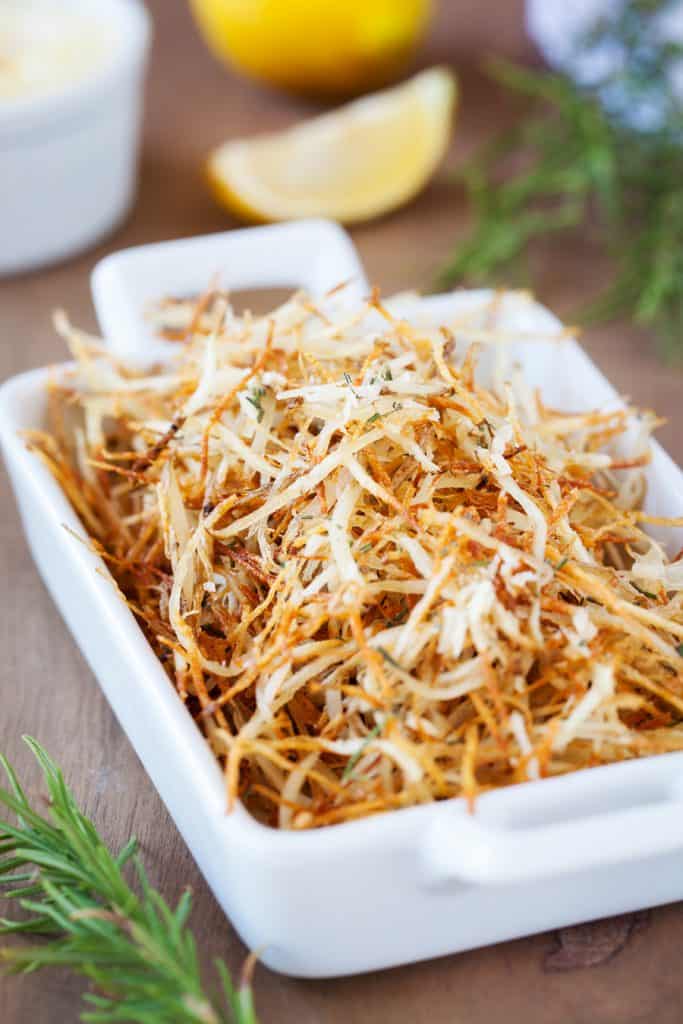 Baked Parmesan Rosemary Shoestring Fries