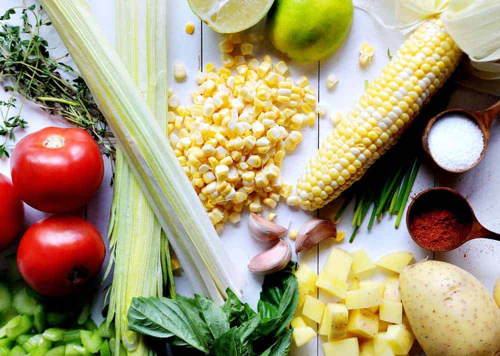 Fresh Veggies for Corn Soup