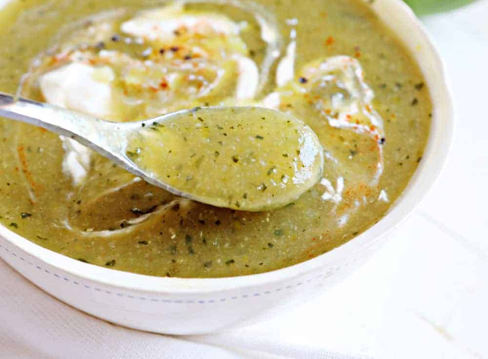 Creamy Simple and Delicious Zucchini Soup is perfect for summer! 