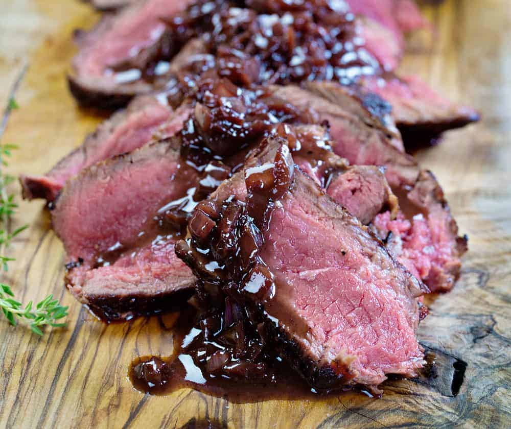 STEAK WITH RED WINE REDUCTION