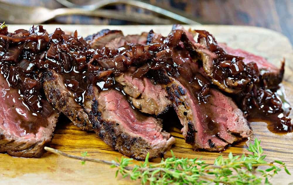 Steak with Red Wine Reduction