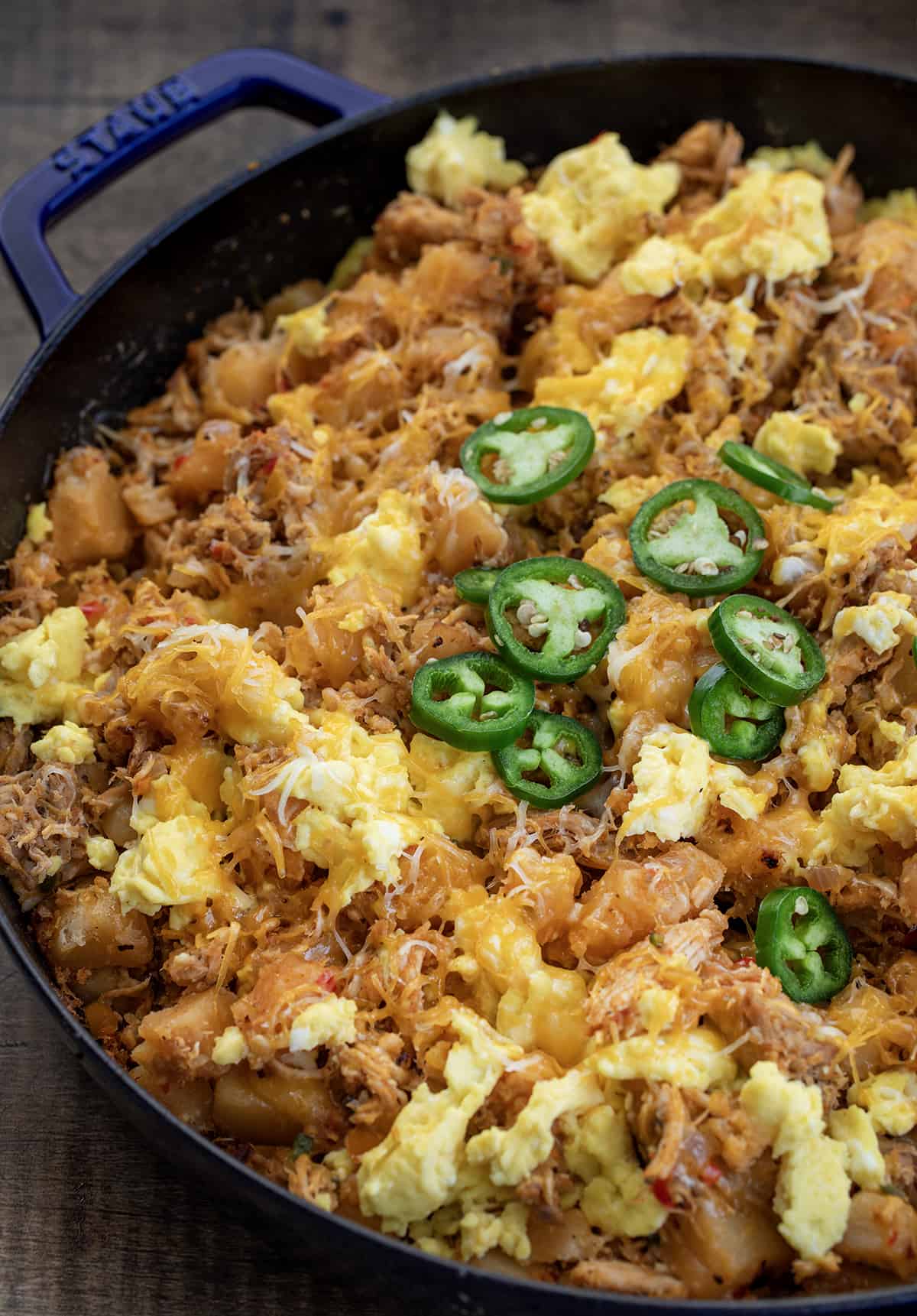 Rutabaga Hash Browns with Pulled Pork