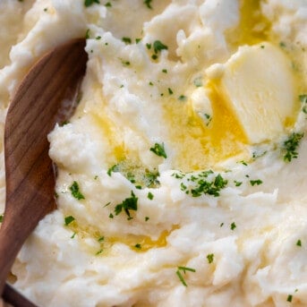 Close up of Creamy Country Mashed Potatoes.