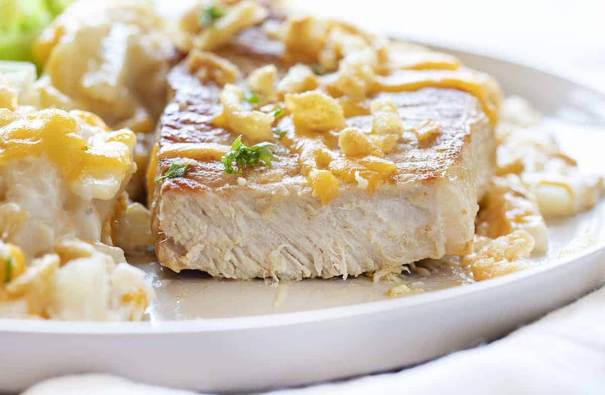 The Best Pork Casserole Cut Into Showing Inside