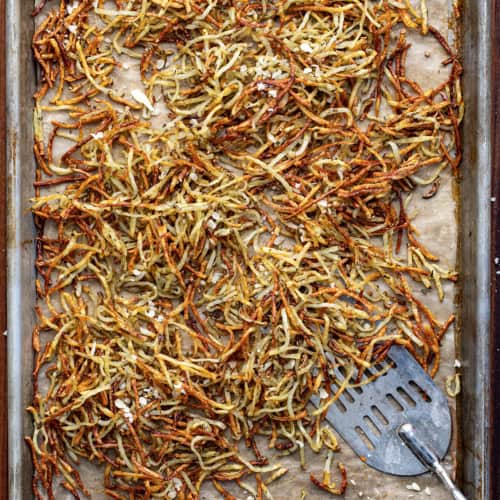 Baked Parmesan Rosemary Shoestring Fries {VIDEO} I Am Homesteader