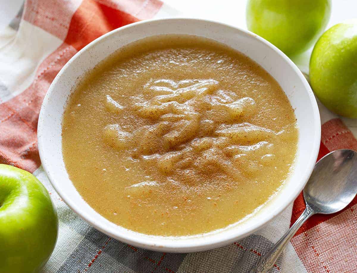 A tasty bowl of homemade apple sauce