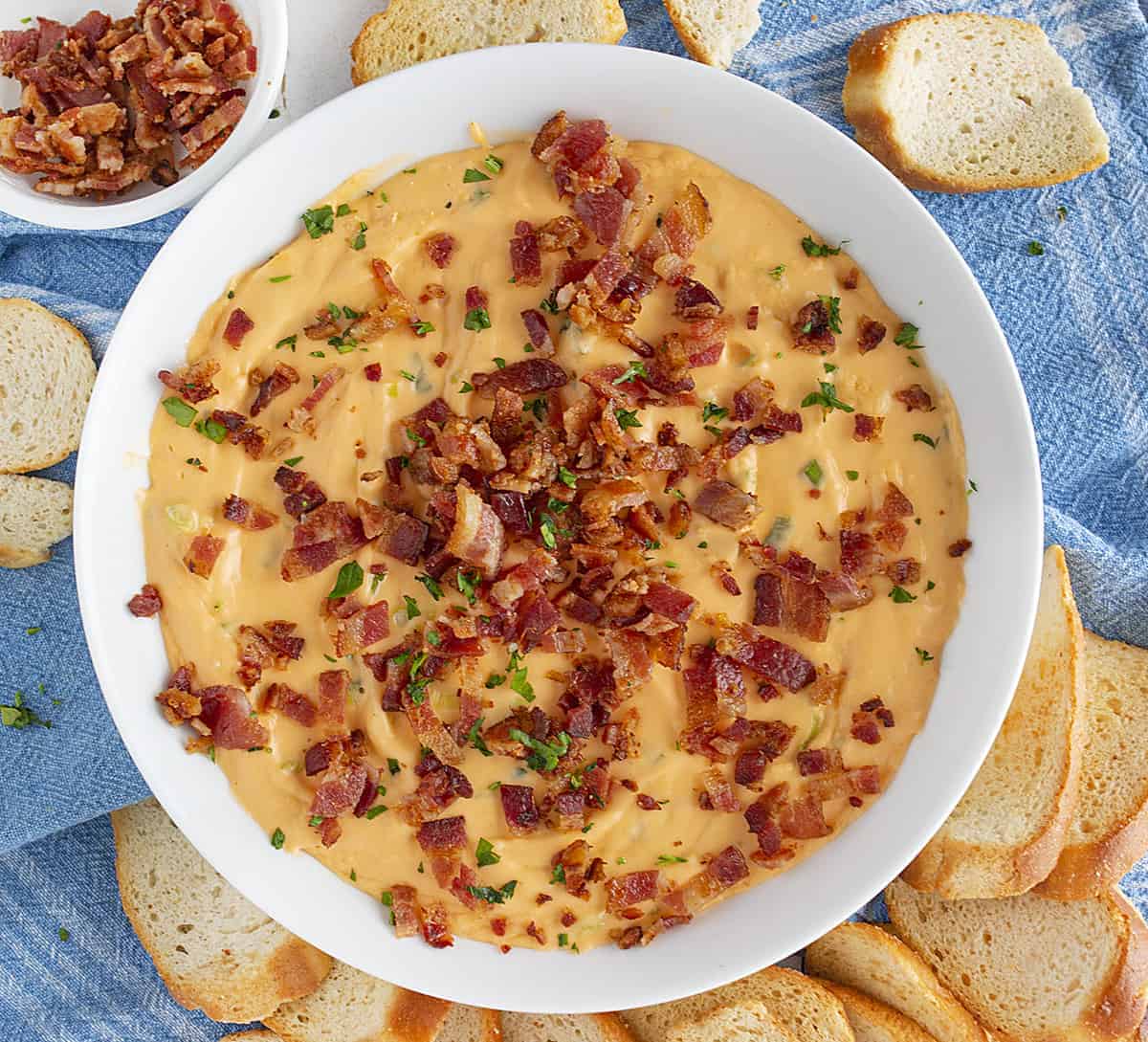 Overhead Image of Bacon Cheese Dip