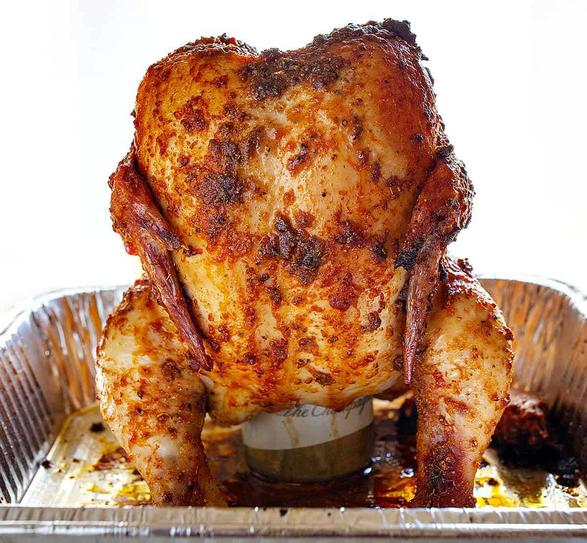 Straight on View of Beer Can Chicken