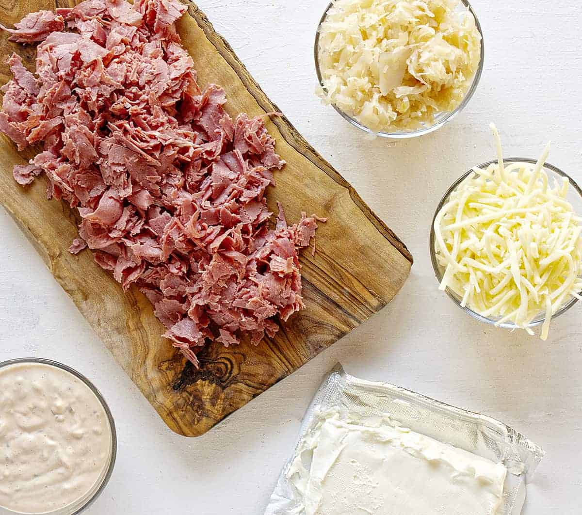 Ingredients for Reuben Dip