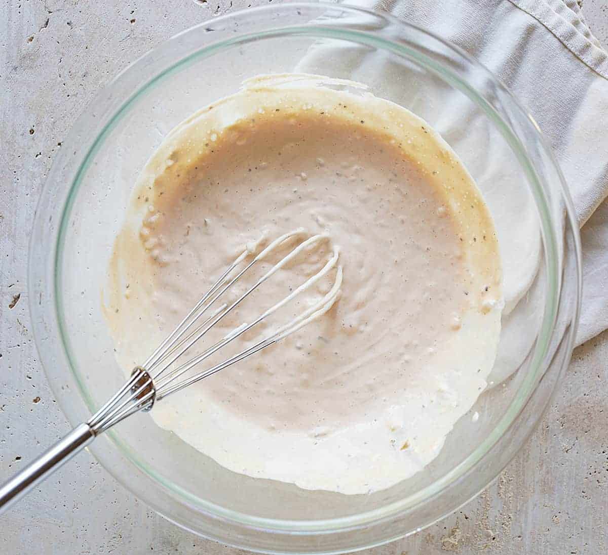 Whisking Homemade Thousand Island Dressing