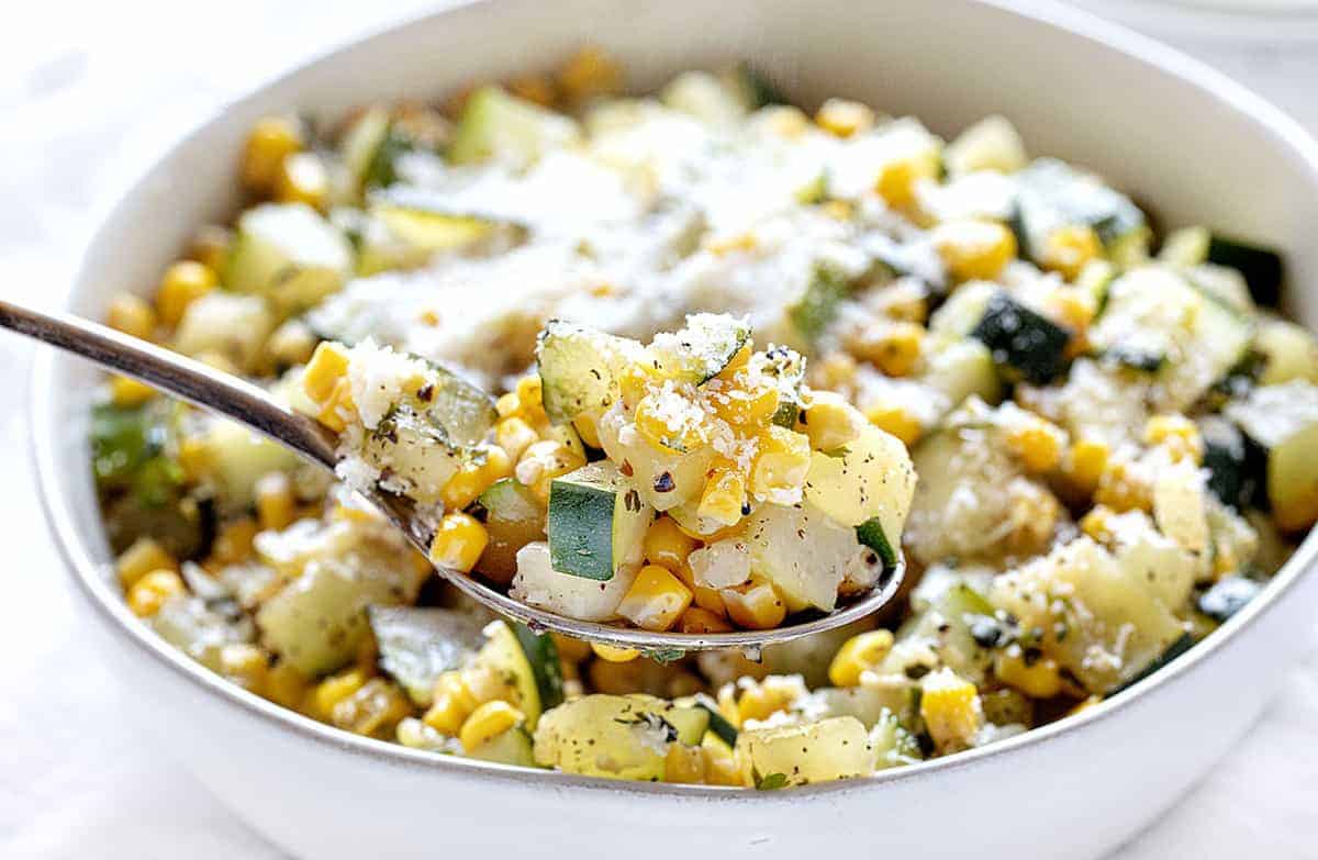 Spoonful of Parmesan Zucchini Corn