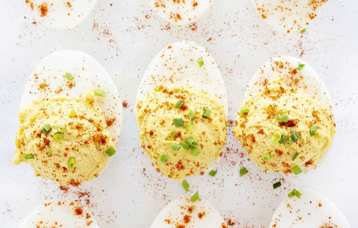Deviled Eggs with Chives and Paprika