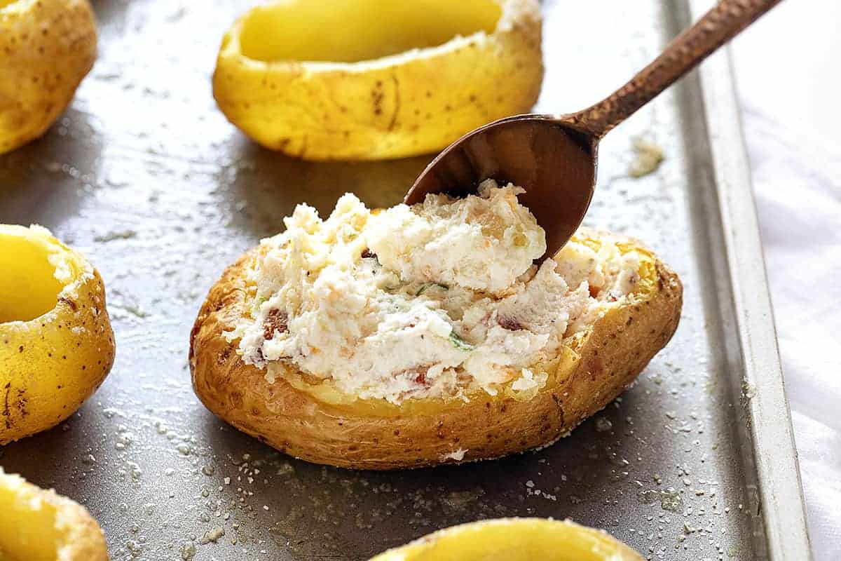 Filling a Twice Baked Potato 