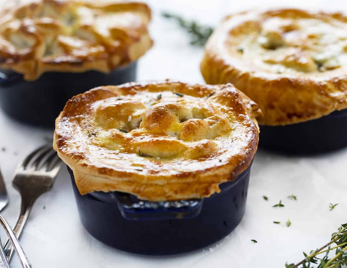 Individual Beef Pot Pies in Small Pots