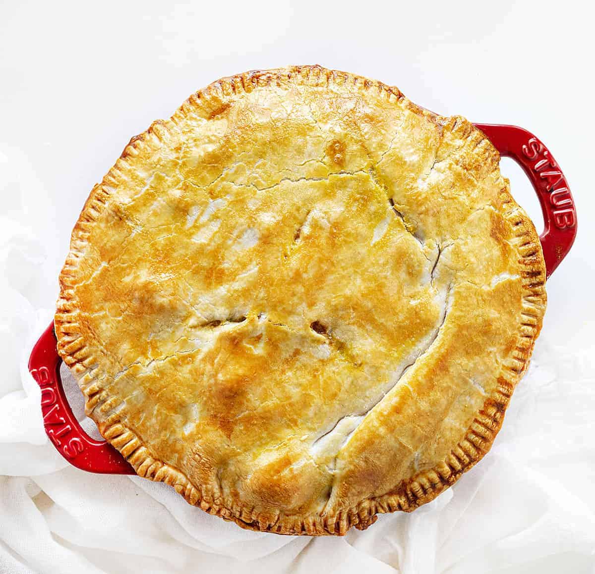 Overhead view of Baked Chicken Pot Pie