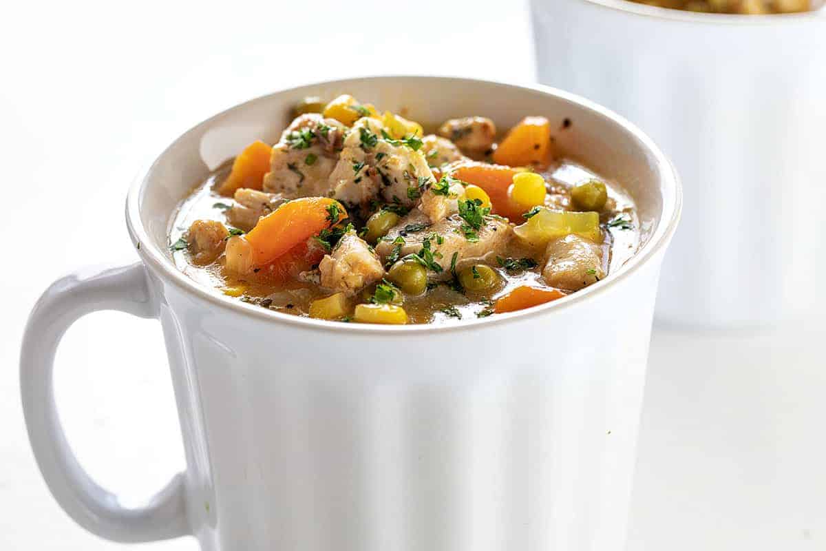 Instapot Chicken Pot Pie Soup in a Cup
