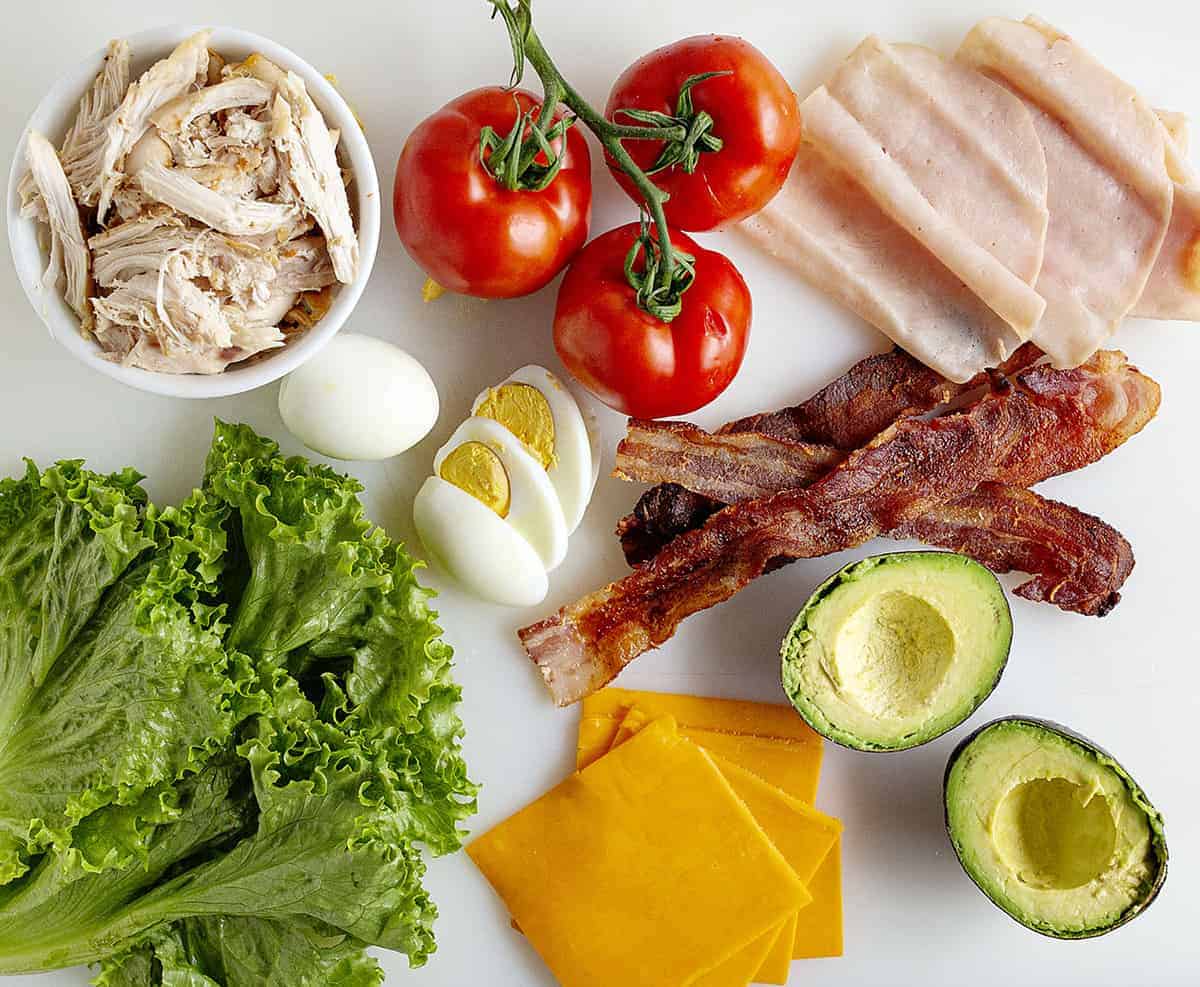 Ingredients for Cobb Salad Sandwich