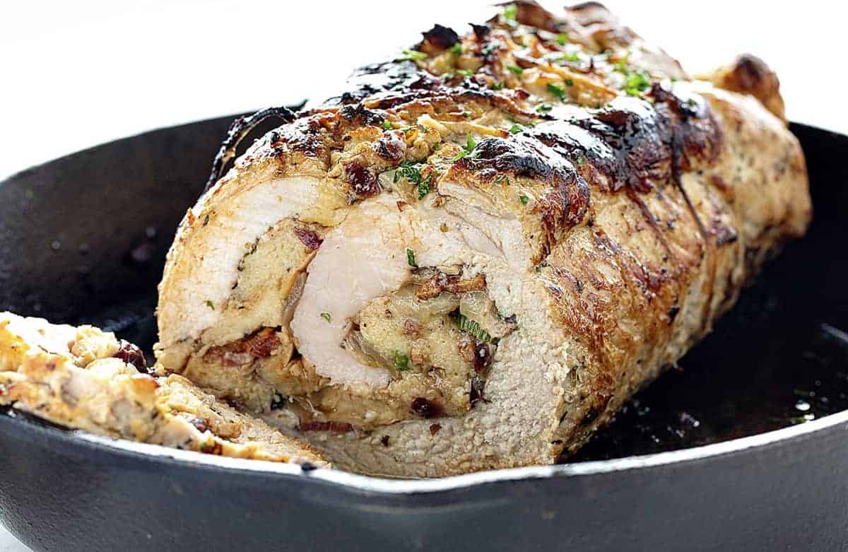 Stuffed Pork Loin in Skillet