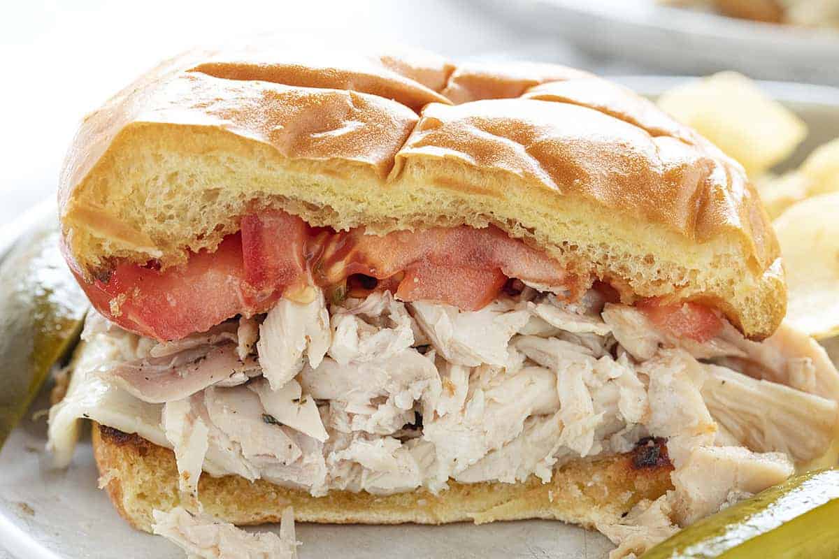 Cut into Rotisserie Chicken Sandwich