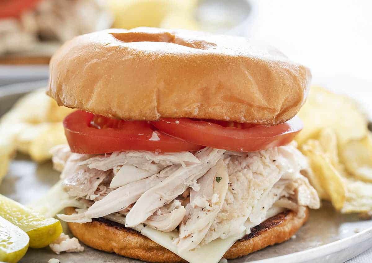 Close up view of Rotisserie Chicken Sandwich