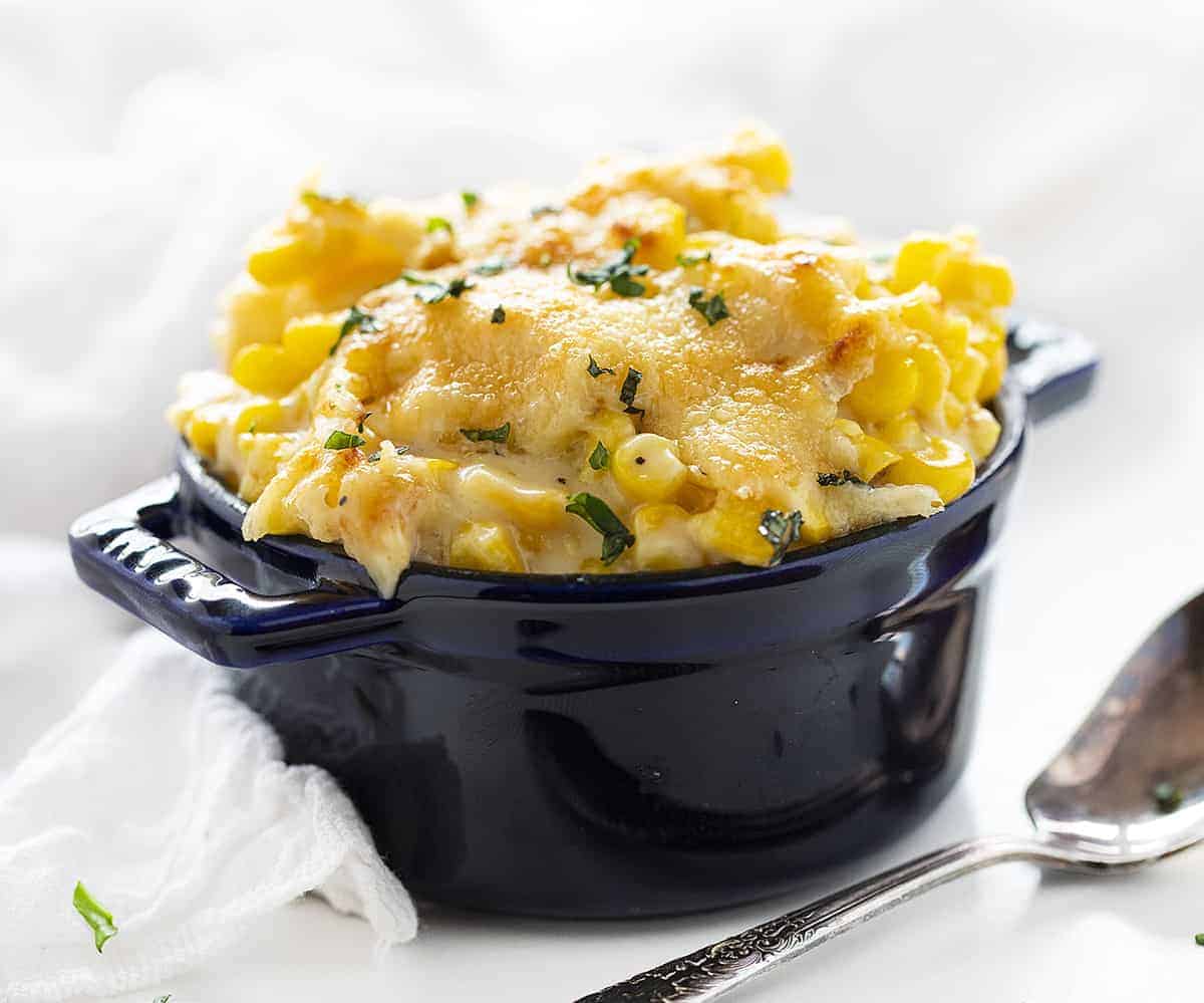 Individual Portion of The Best Creamed Corn Recipe