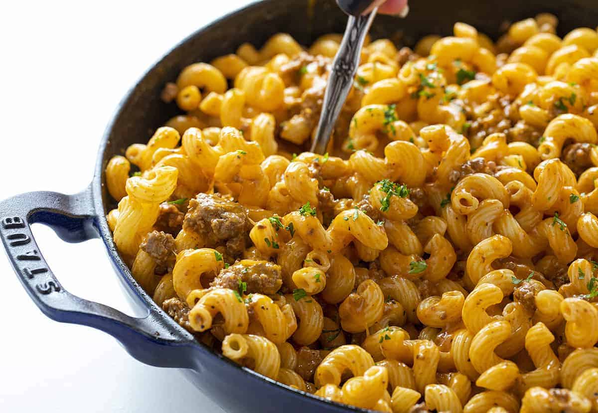 Hamburger Macaroni Skillet - I Am Homesteader