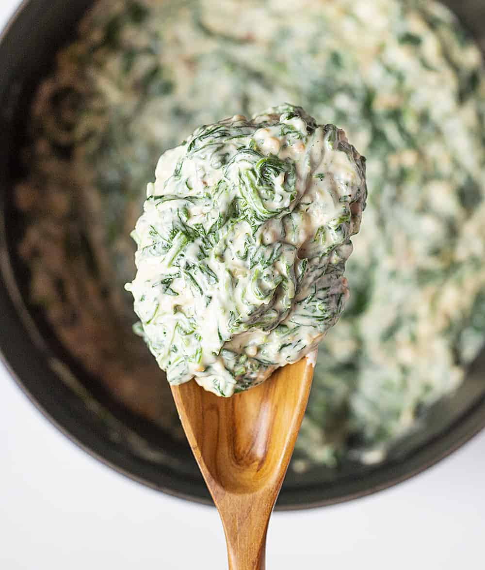 Creamed Spinach on a Spoon