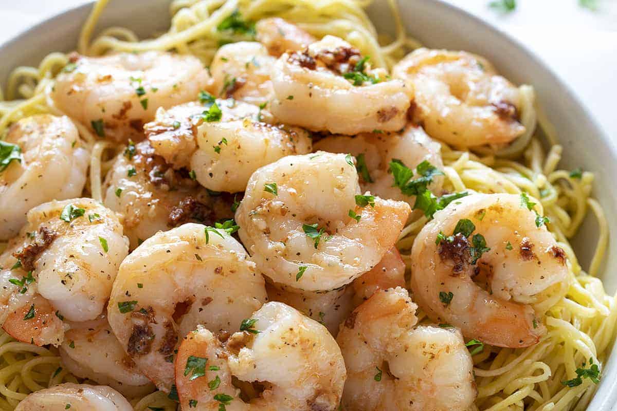 Homemade Shrimp Scampi with Linguini