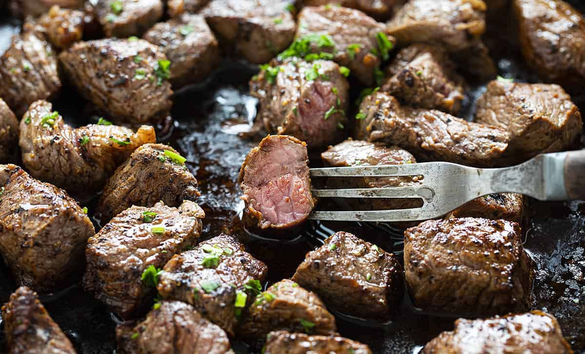 Fork in half a Steak Bite