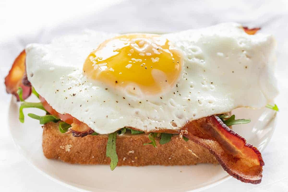 Fried Egg on BLT Sandwich