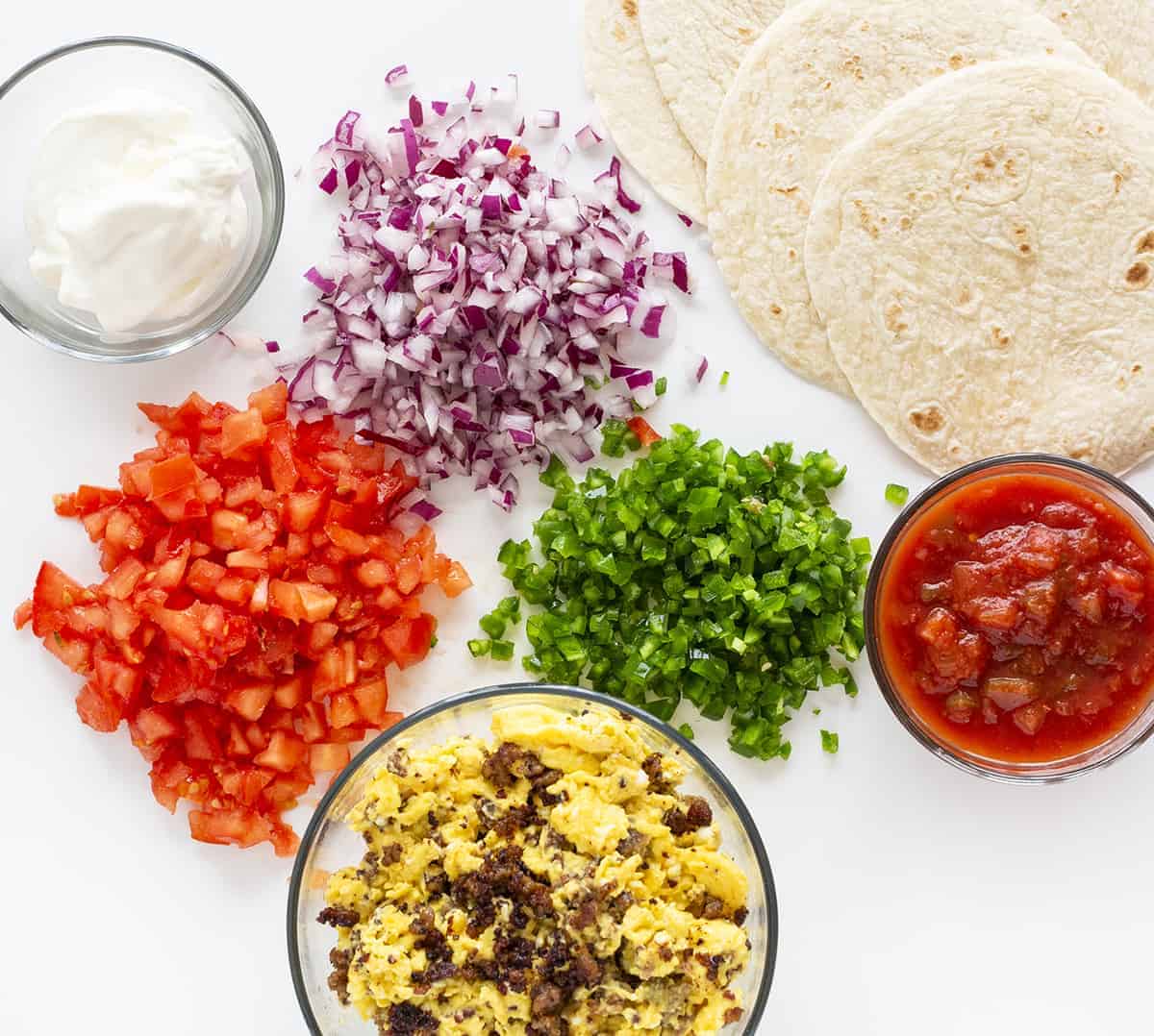 Ingredients for Breakfast Taco Recipe