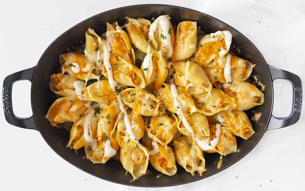 Buffalo Chicken Stuffed Shells - I Am Homesteader