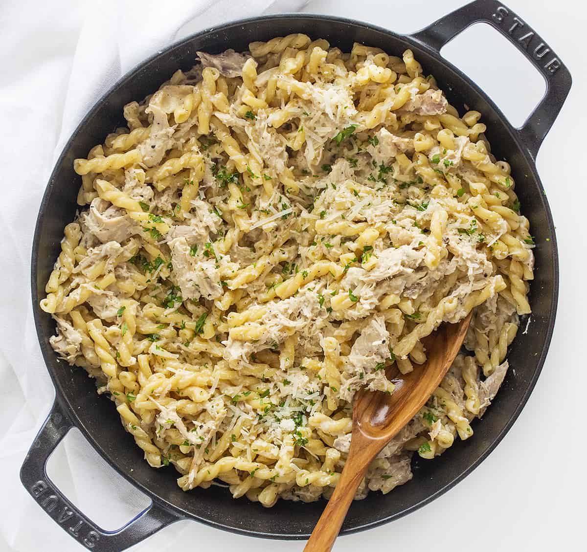 Easy Lemon Chicken Pasta in a Skillet