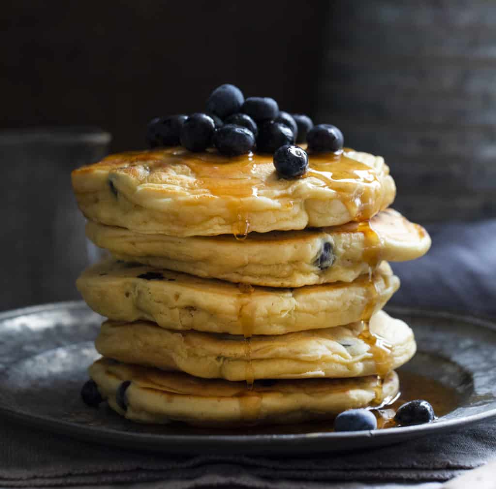 Blueberry Pancakes {Made with Sourdough Starter} I Am Homesteader