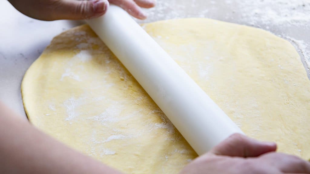 Rolling Out Dough for Homemade Pasta