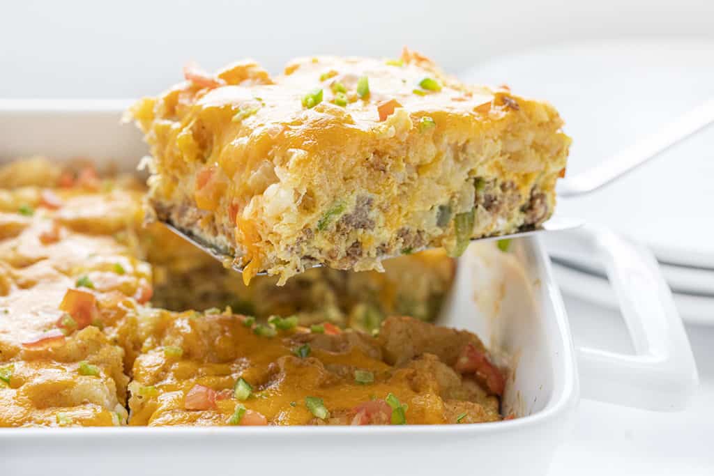 Loaded Breakfast Tater Tot Casserole - I Am Homesteader