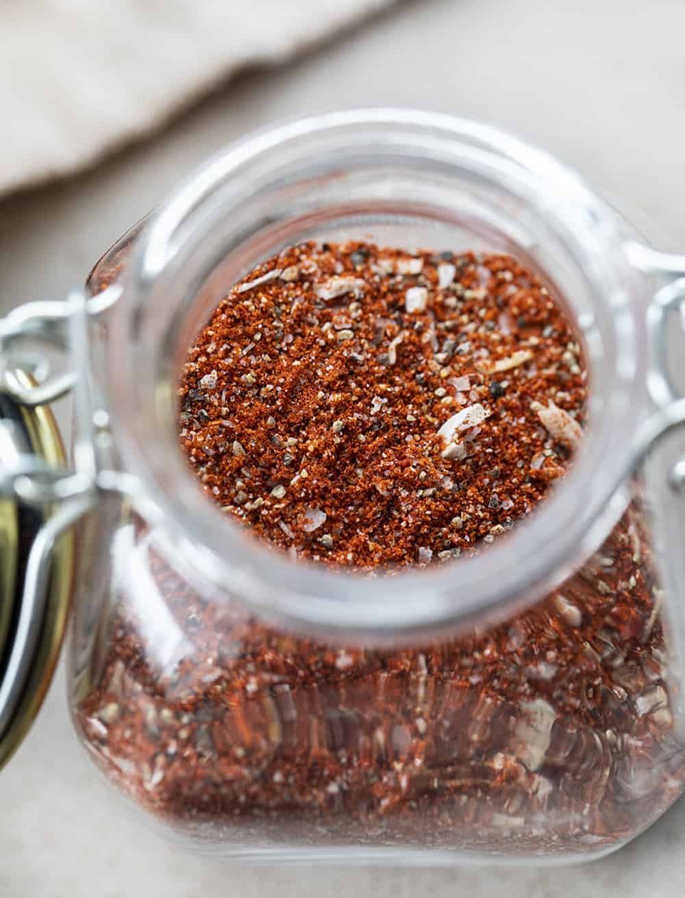 Jar with Homemade Hamburger Seasoning in It