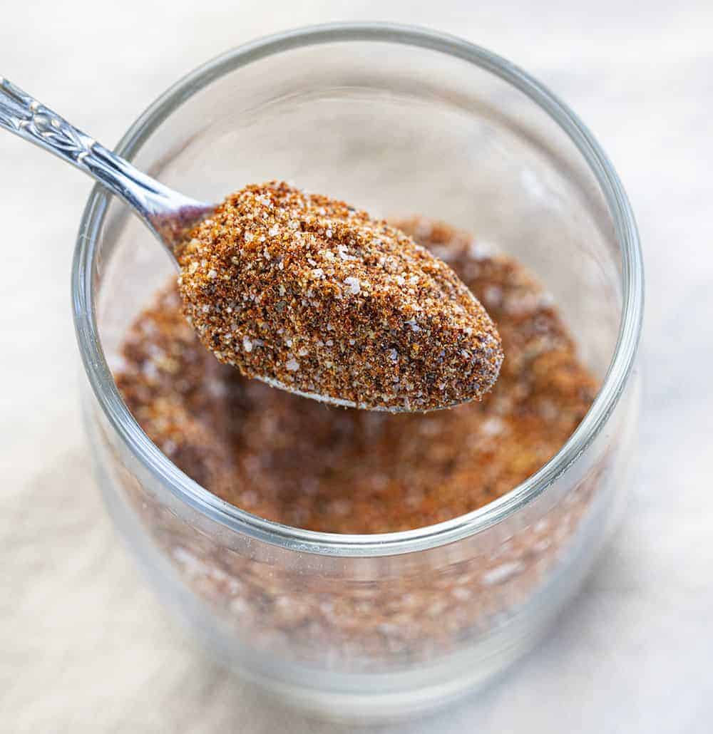 Spoonful of Mixed Spices to make Homemade Chili Powder