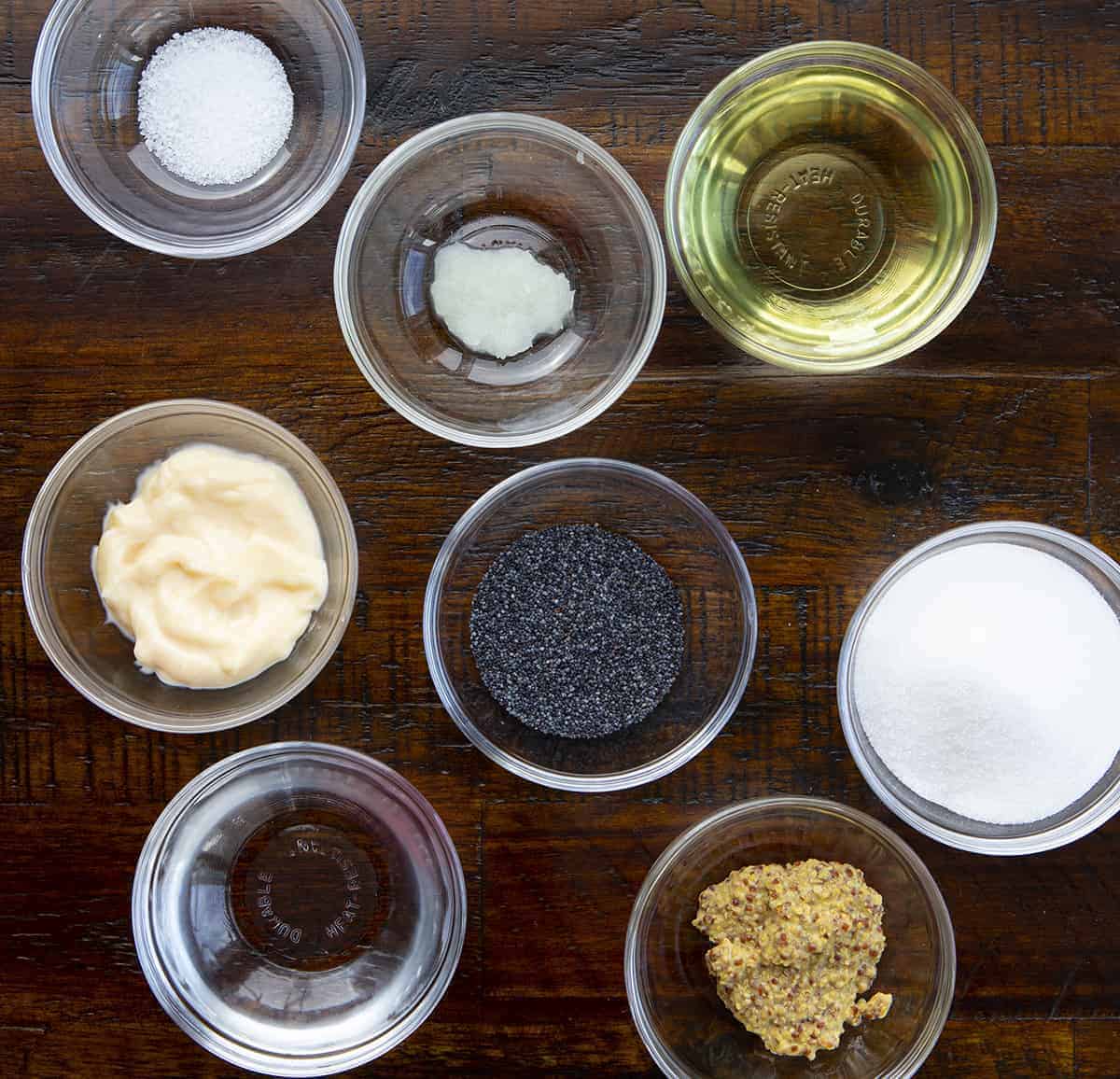Individual Ingredients for Poppyseed Dressing