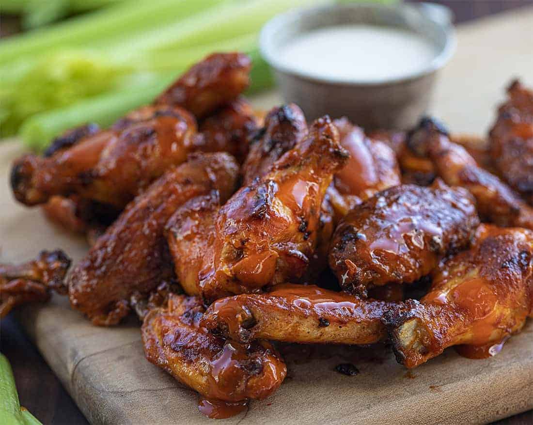 Buffalo Chicken Wings on a Cutting Board