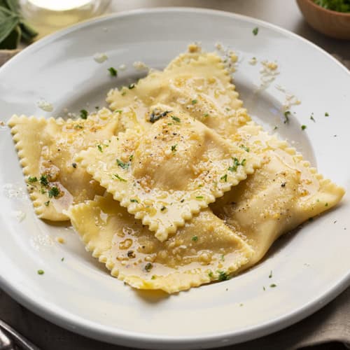 Homemade Pumpkin Ravioli with Garlic Brown Butter - I Am Homesteader