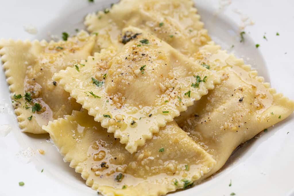 Homemade Pumpkin Ravioli with Garlic Brown Butter - I Am Homesteader