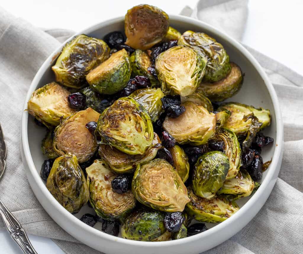 Balsamic Cranberry Roasted Brussels Sprouts - I Am Homesteader