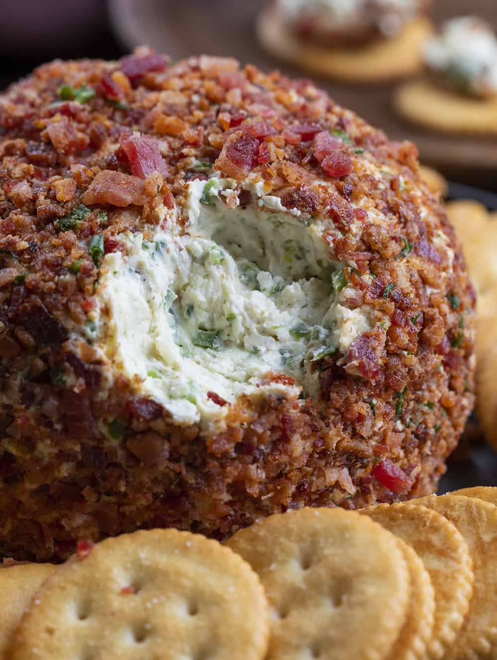 Inside of a Bacon Jalapeno Cheeseball