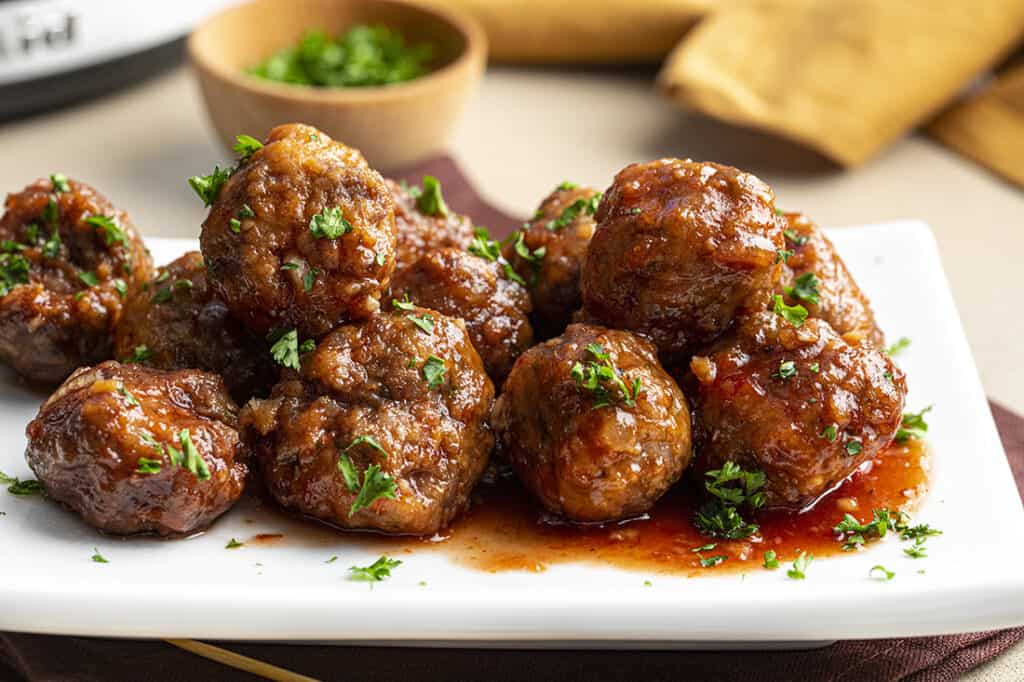 Crockpot Grape Jelly Meatballs - I Am Homesteader